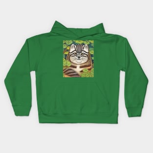 The Cute and Curious Pallas's Cat: A Mysterious Feline of Central Asia Kids Hoodie